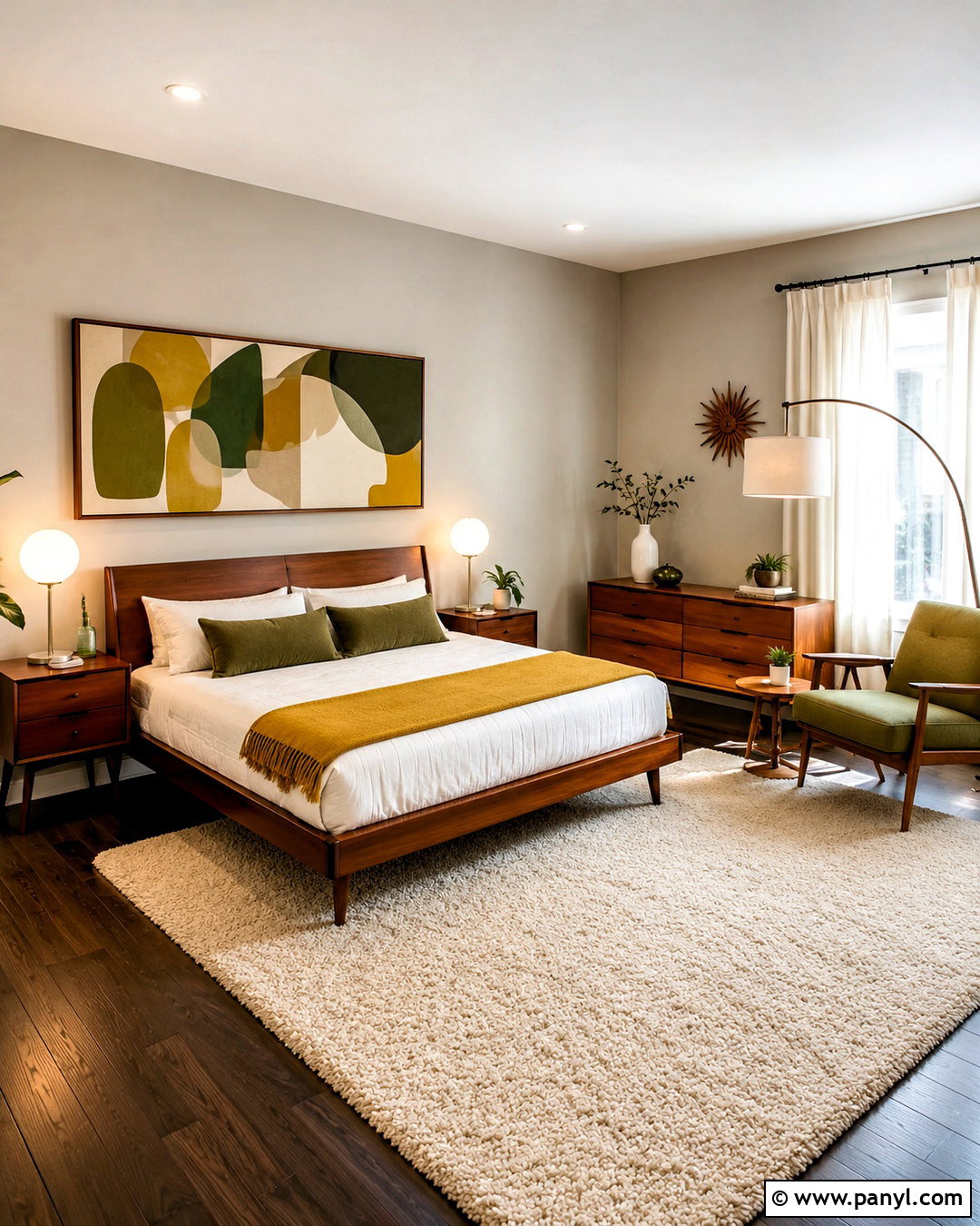 Dark Hardwood Floors With Midcentury Furniture - 20 dark hardwood floors bedroom ideas
