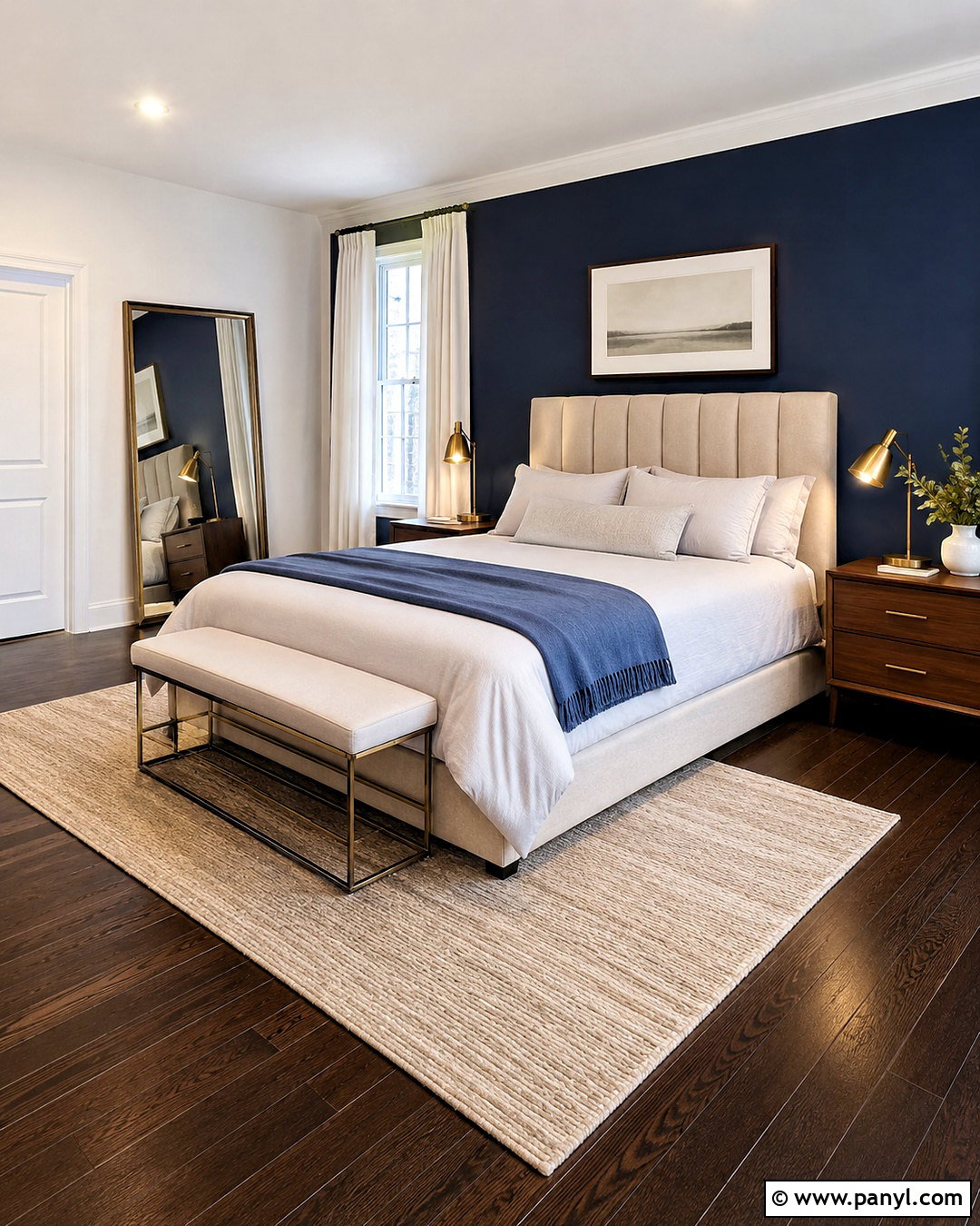 Dark Hardwood Floors With Navy Blue Walls - 20 dark hardwood floors bedroom ideas