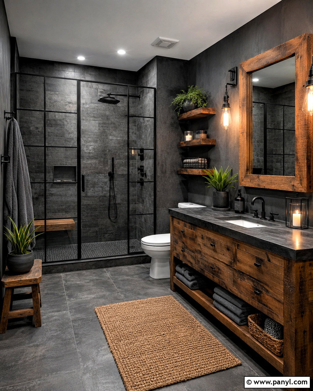 Dark Industrial Bathroom - 20 moody bathroom ideas