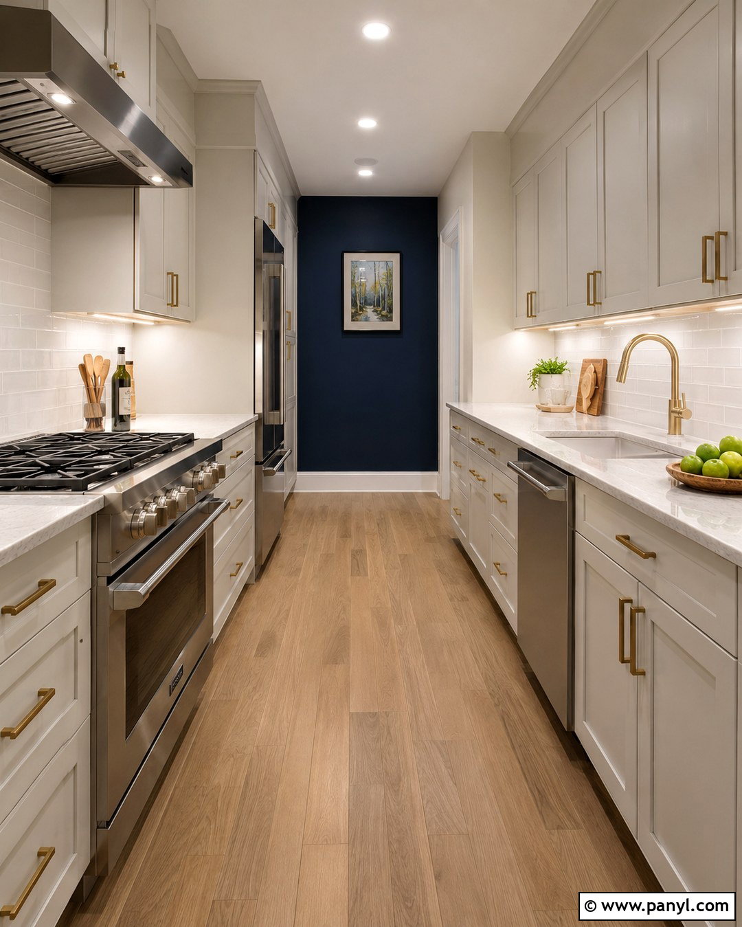 Dark Kitchen Wall In A Galley Layout - 20 dark wall in kitchen ideas