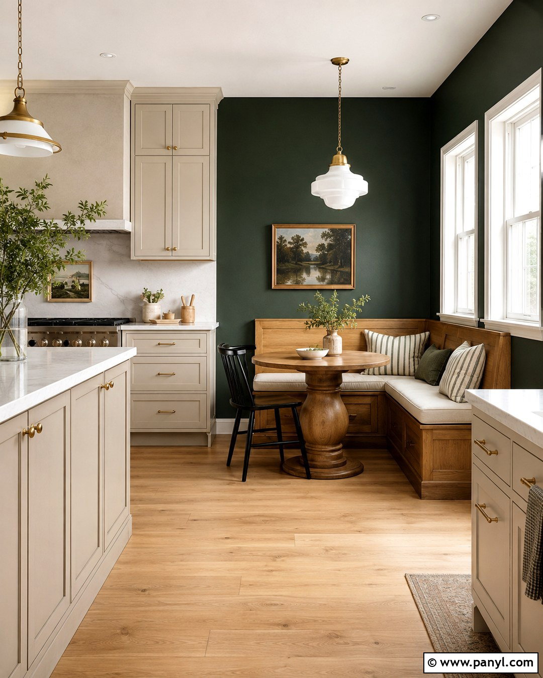Dark Kitchen Wall With A Breakfast Nook - 20 dark wall in kitchen ideas