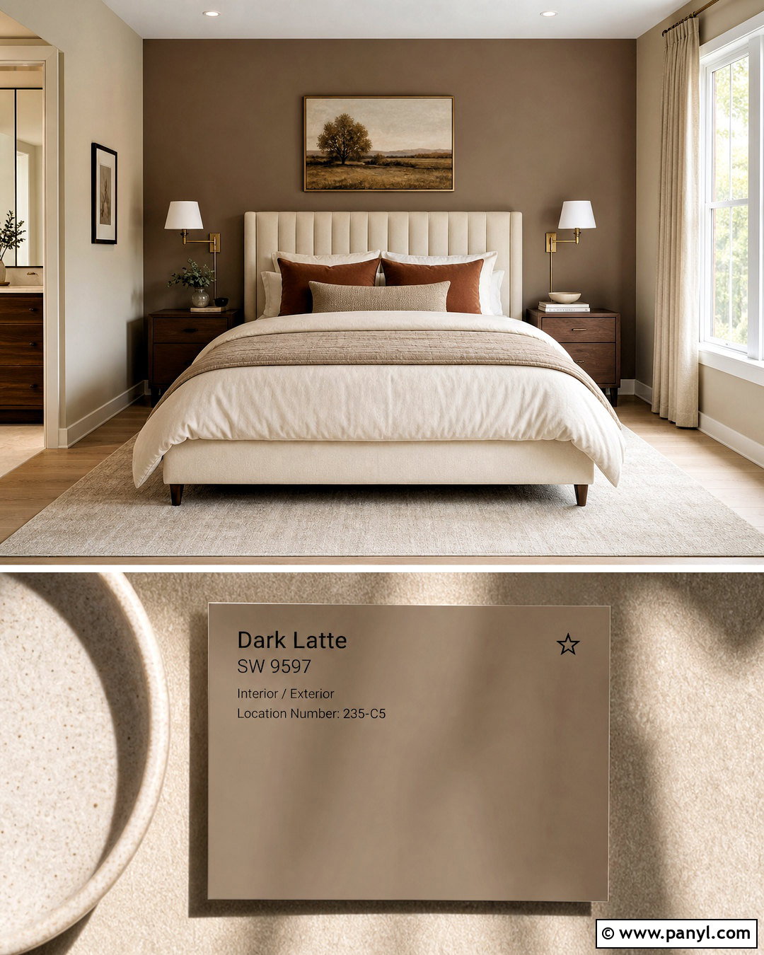 Dark Latte Bedroom Accent Wall - 20 latte paint color ideas