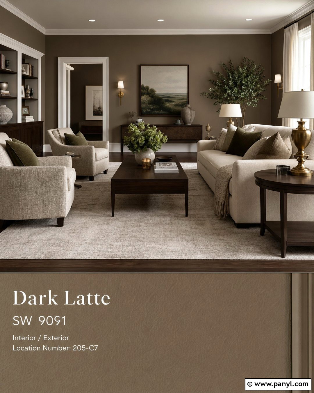 Dark Latte Living Room - 30 Latte Wall Color Ideas