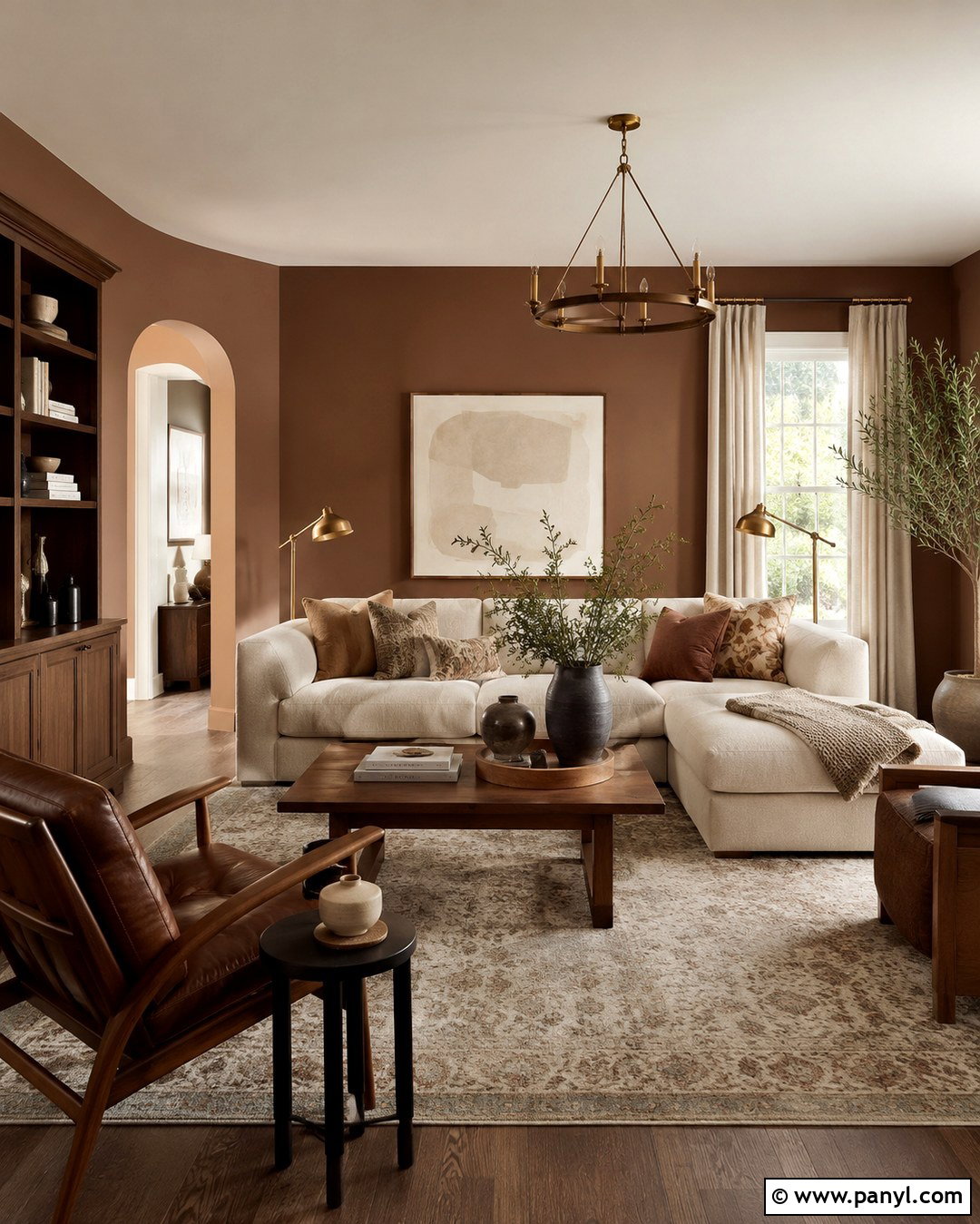 Dark Latte Walls With Cream Decor - 20 Late Color Wall Ideas