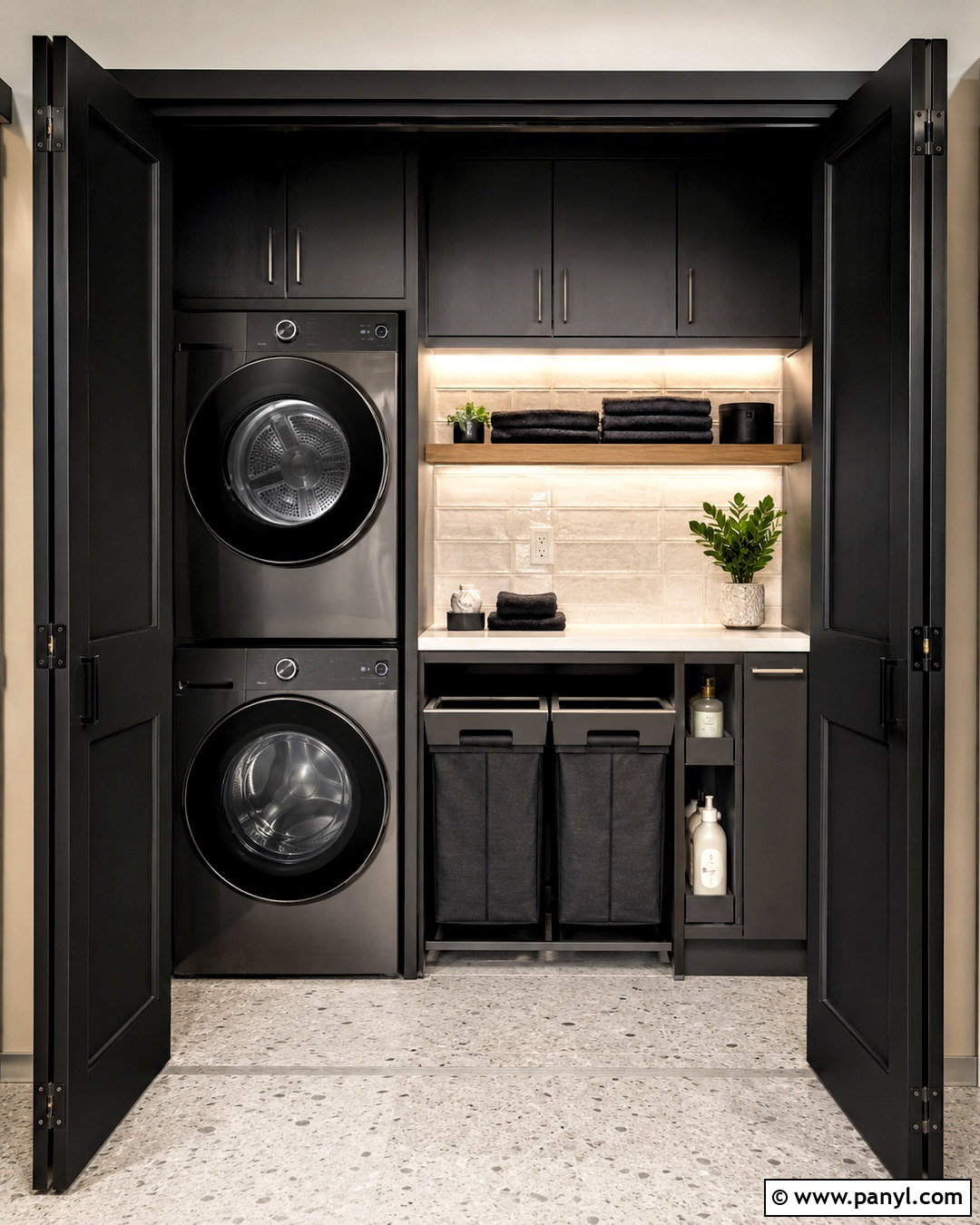 Dark Laundry Closet - 20 dark laundry room ideas