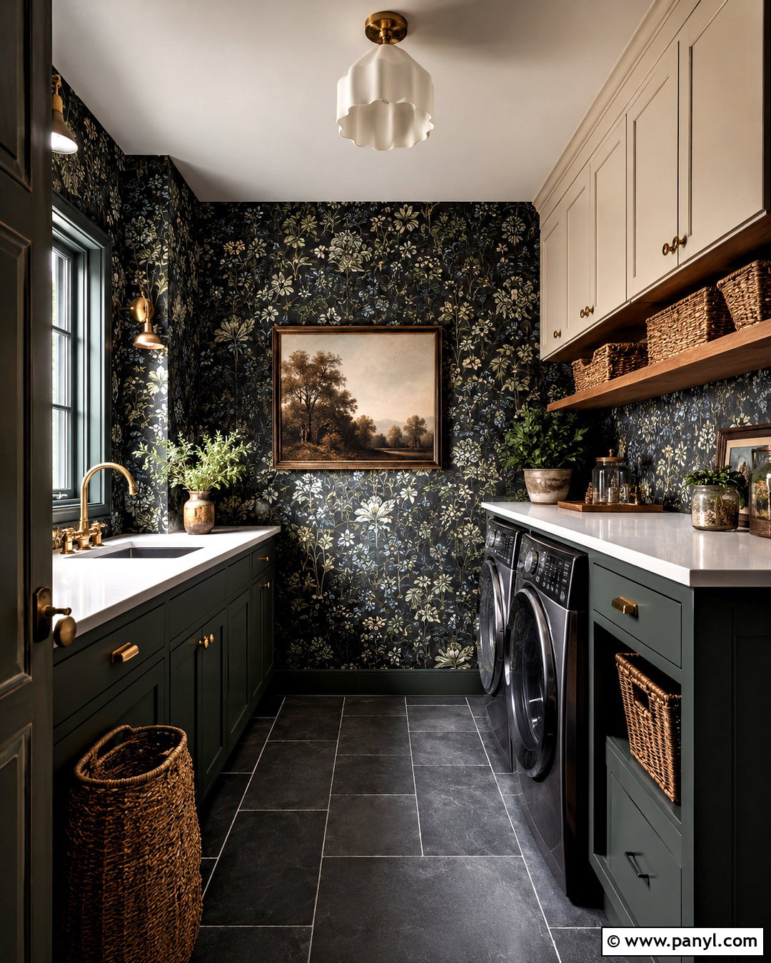 Dark Laundry Room With Wallpaper - 20 dark laundry room ideas