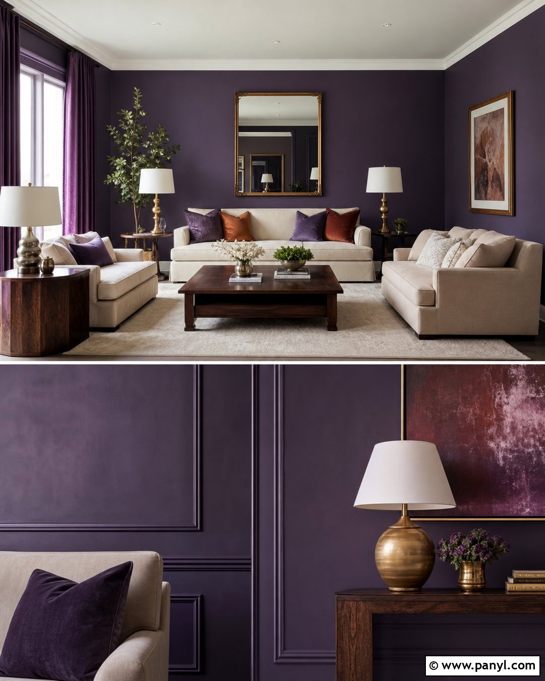 Dark Lavender Living Room - 35 lavender wall ideas