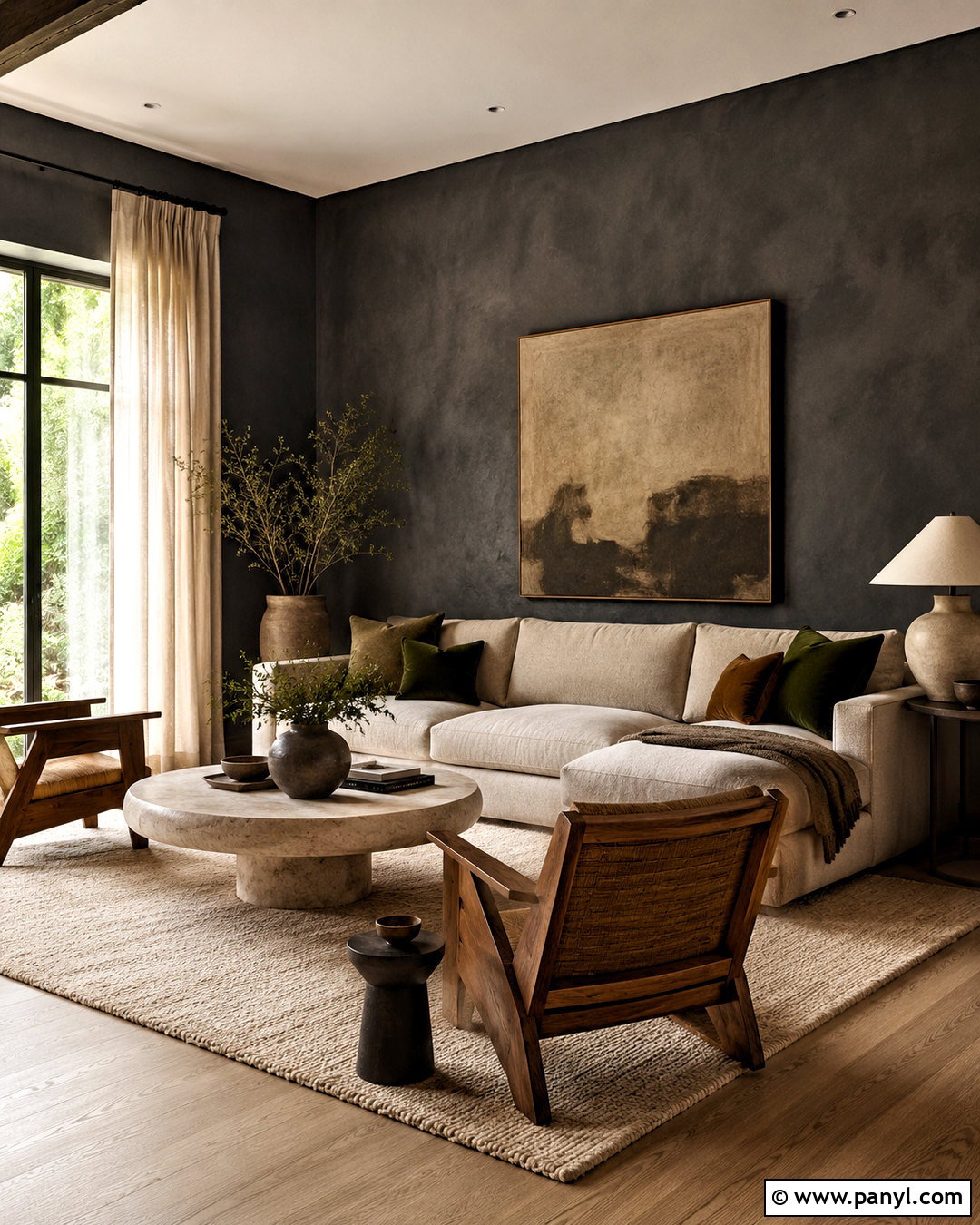 Dark Limewash Walls Living Room - 40 dark walls