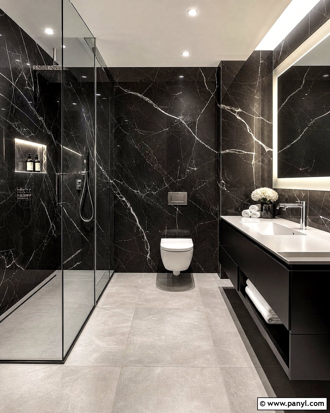Dark Marble Bathroom - 20 dark bathroom design ideas