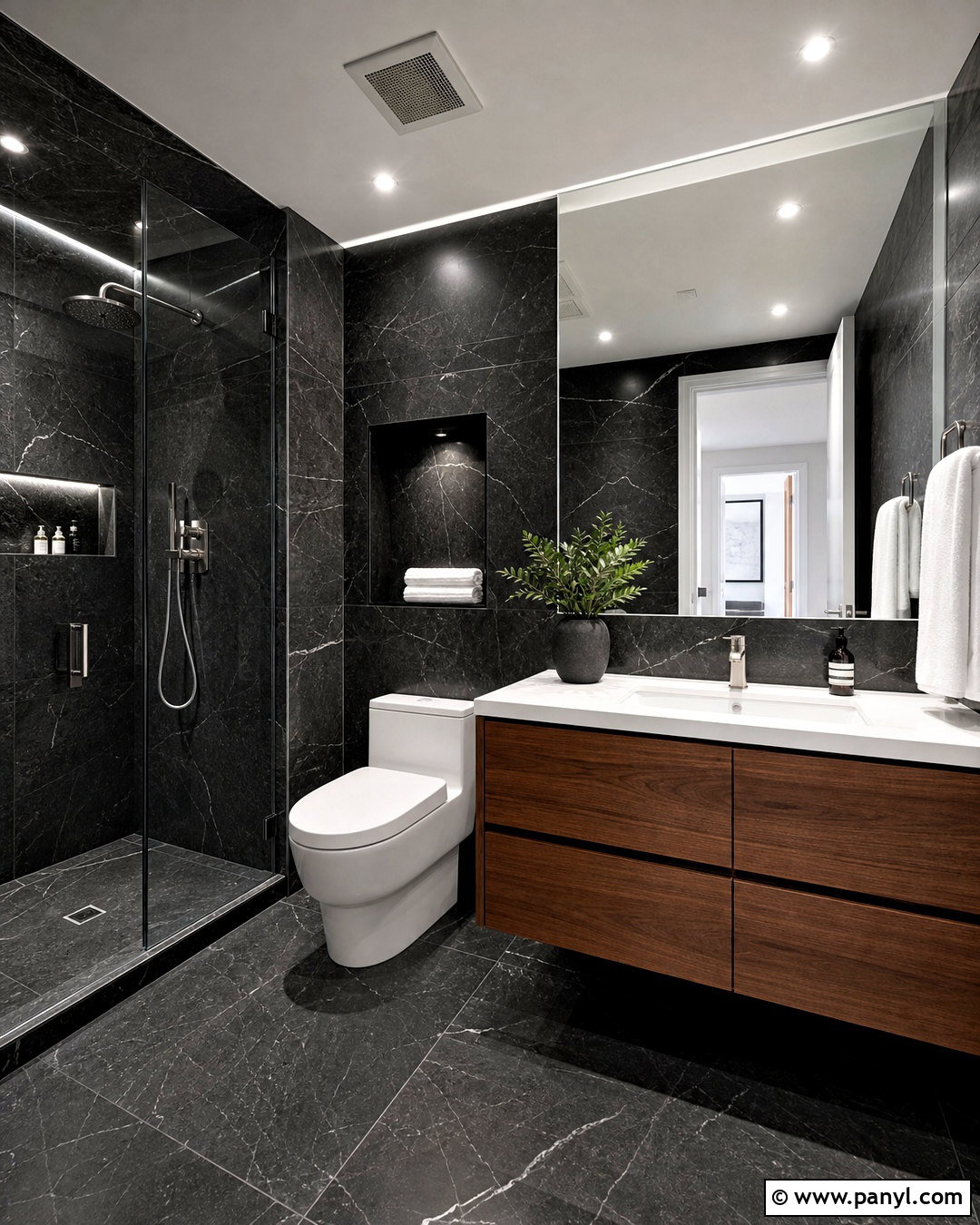 Dark Marble Small Bathroom - 20 small moody bathroom ideas