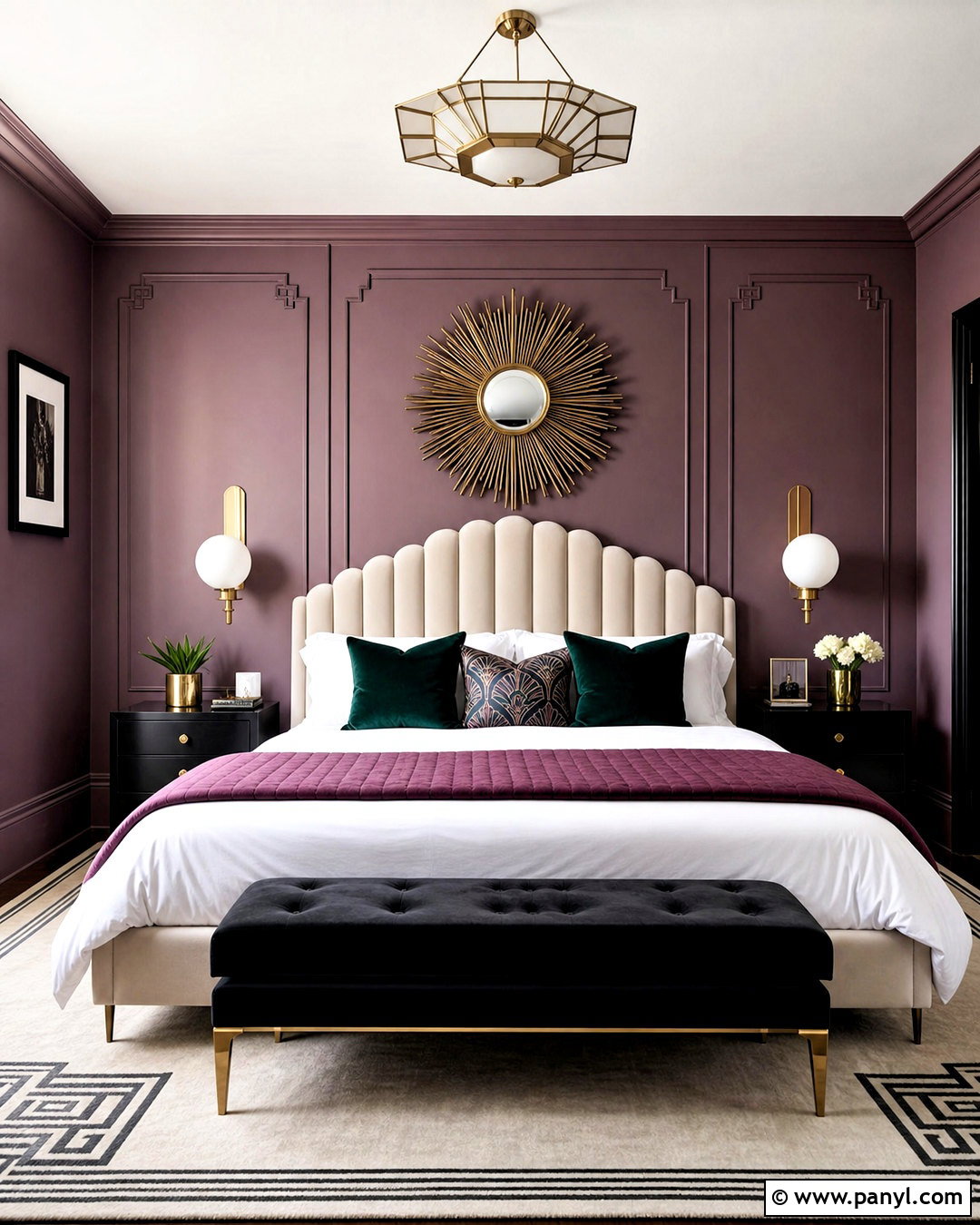 Dark Mauve Art Deco Bedroom - 20 dark mauve bedroom ideas