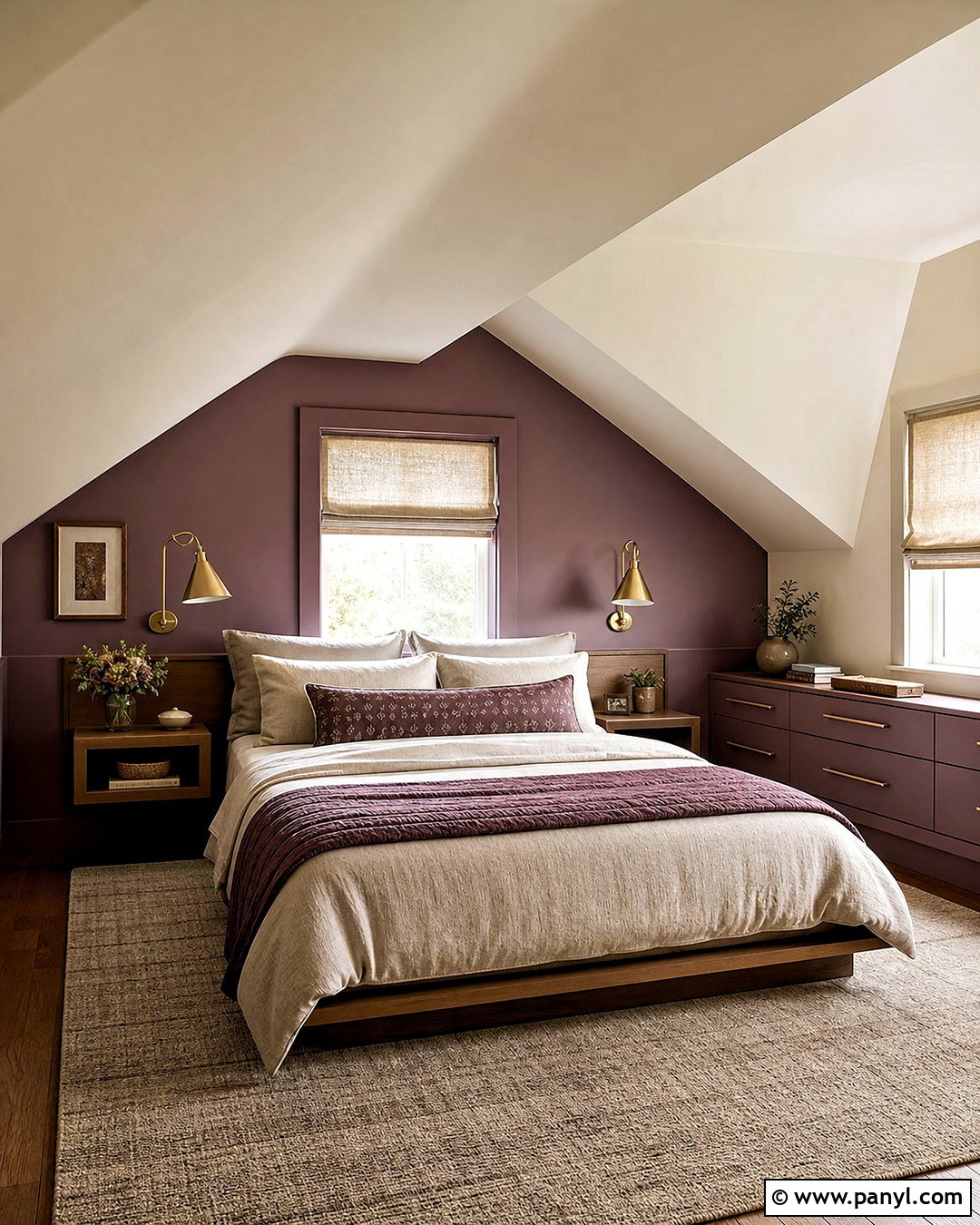 Dark Mauve Attic Bedroom - 20 dark mauve bedroom ideas