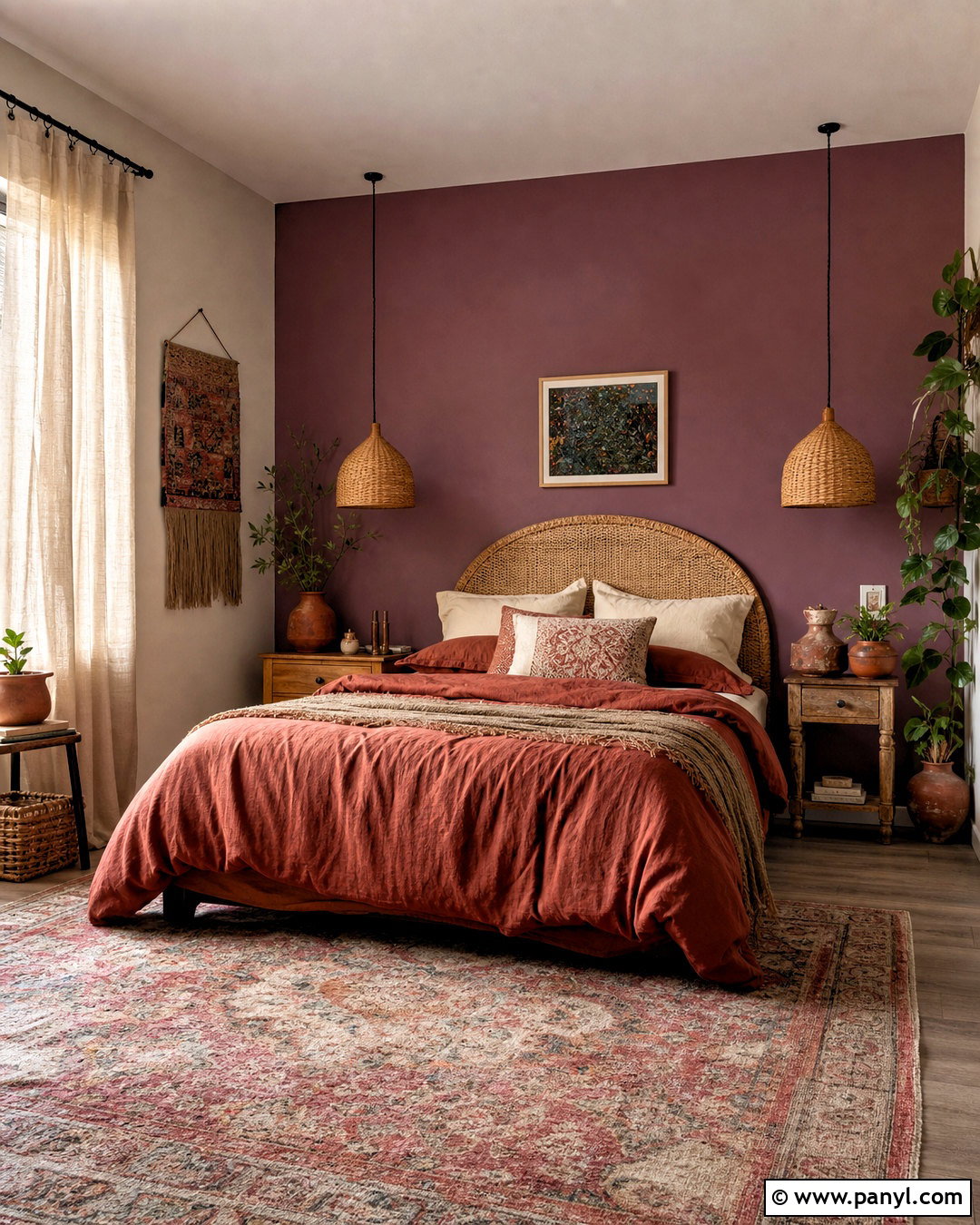 Dark Mauve Boho Bedroom - 20 dark mauve bedroom ideas