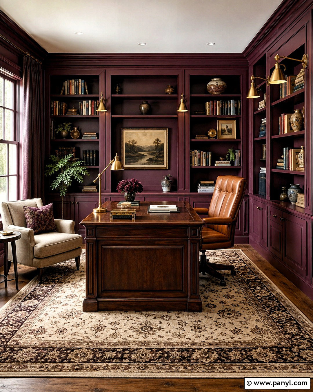 Dark Mauve Office Library - 20 mauve office ideas
