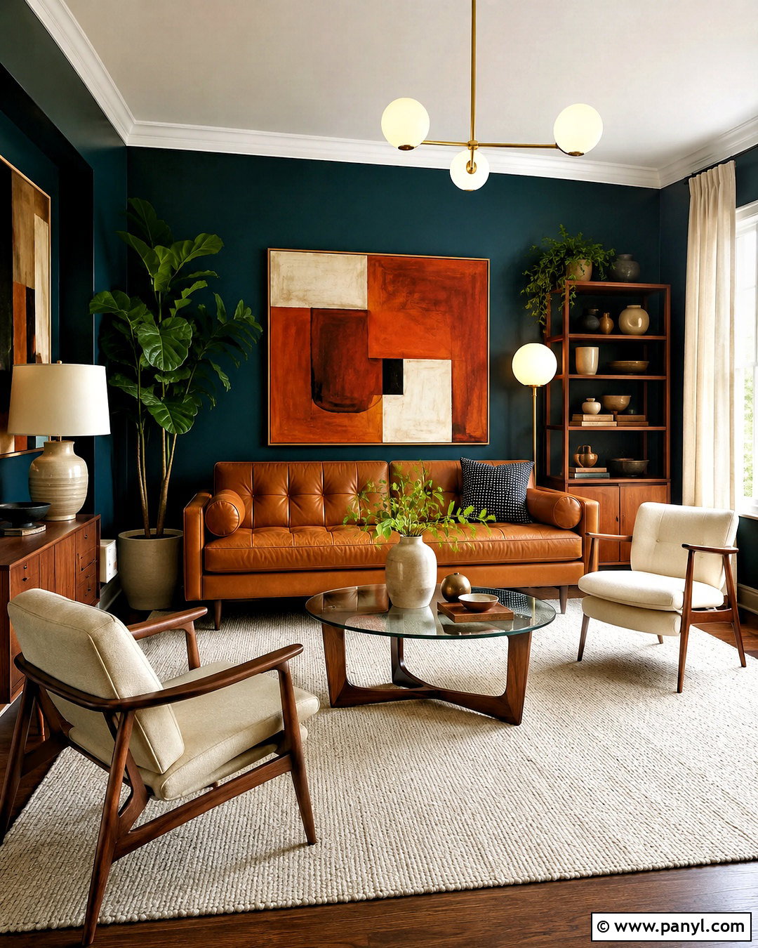 Dark Mid Century Modern Living Room - 20 mid century modern living room ideas
