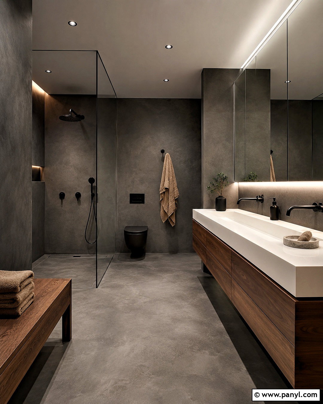 Dark Minimalist Bathroom - 20 dark theme bathroom ideas