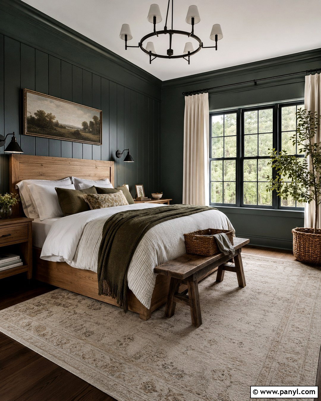 Dark Modern Farmhouse Bedroom Walls - 20 Dark Wall Master Room Ideas