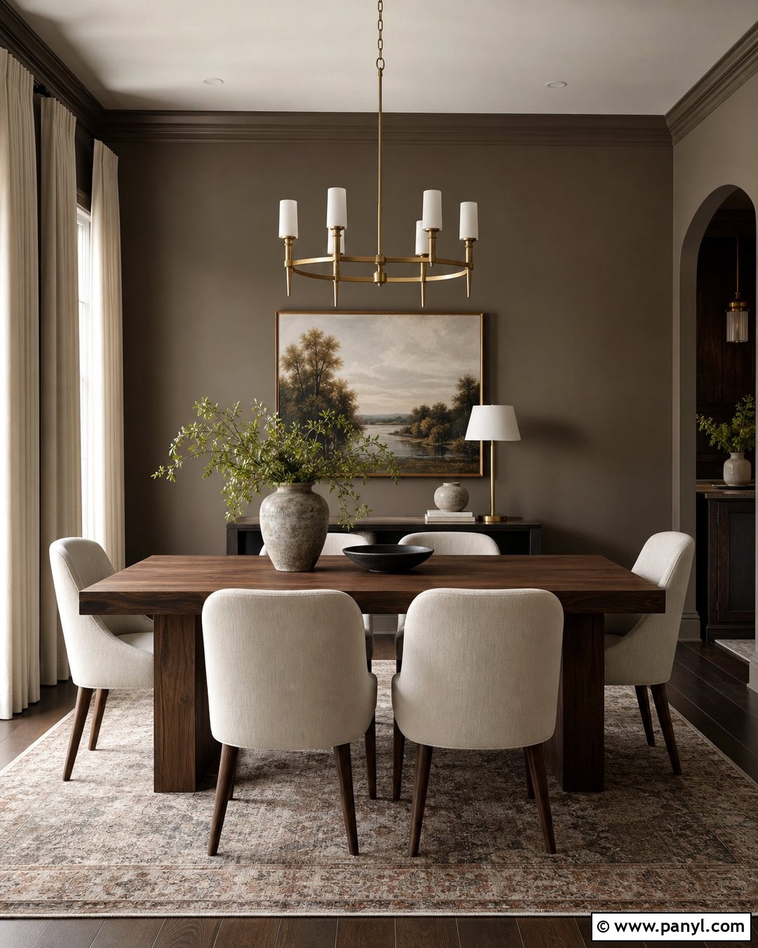 Dark Mushroom Dining Room Walls - 20 Mushroom Colour Walls