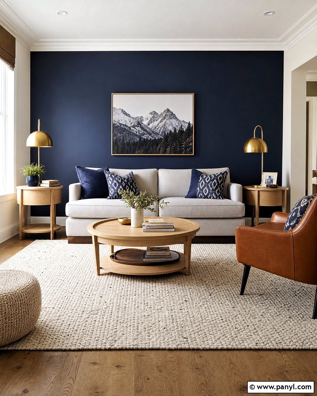 Dark Navy Accent Wall - 20 interior wall painting ideas