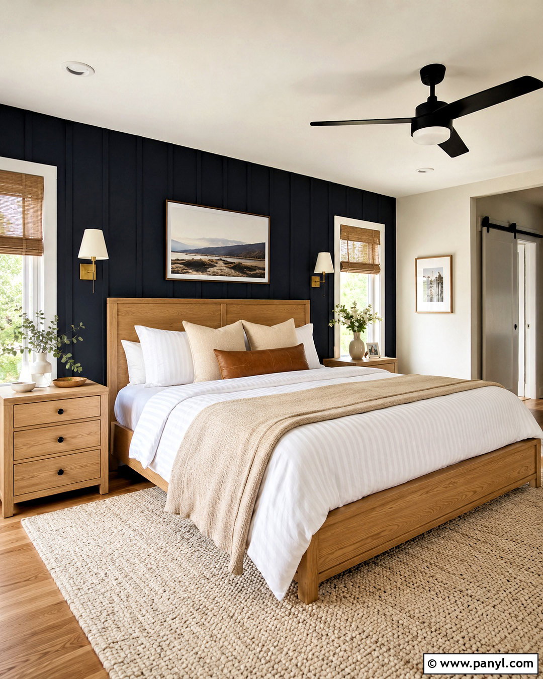 Dark Navy Accent Wall Bedroom - 20 dark navy bedroom ideas