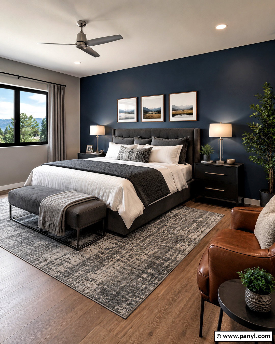 Dark Navy And Gray Bedroom - 20 dark navy bedroom ideas
