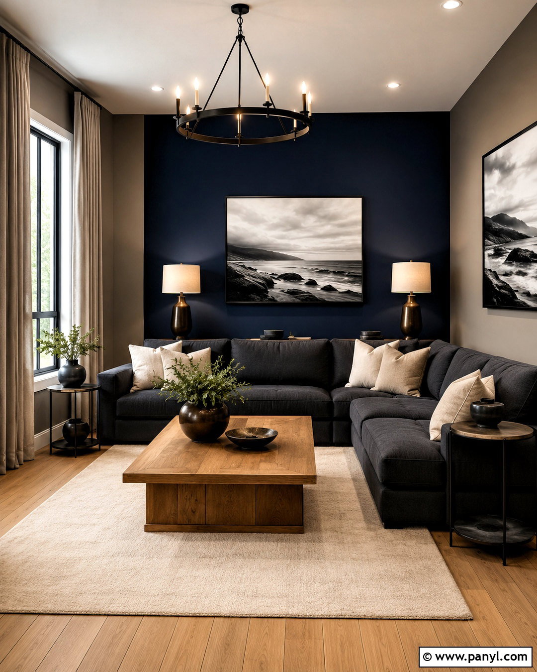 Dark Navy And Gray Living Room - 20 dark navy living room ideas