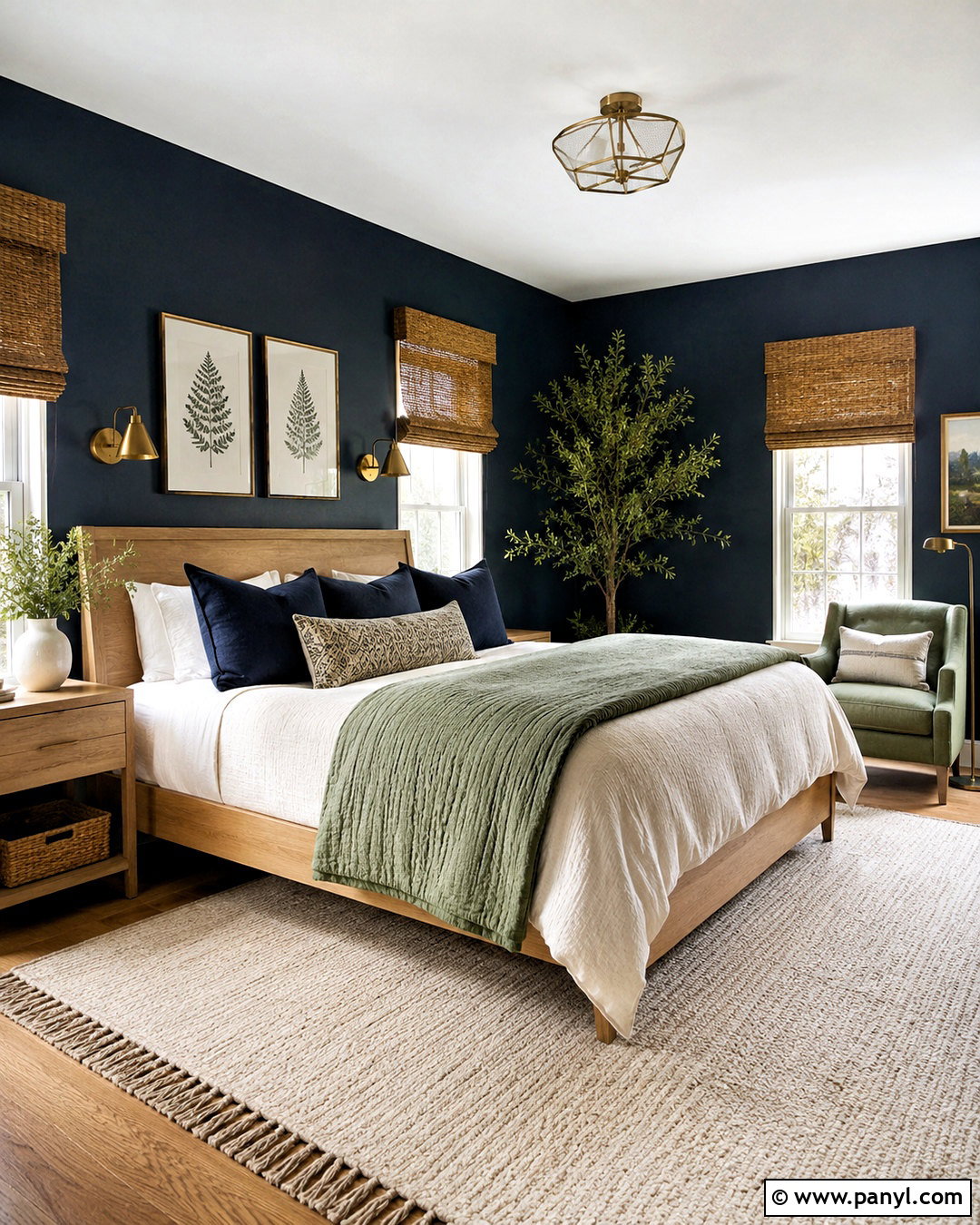 Dark Navy And Sage Green Bedroom - 20 dark navy bedroom ideas