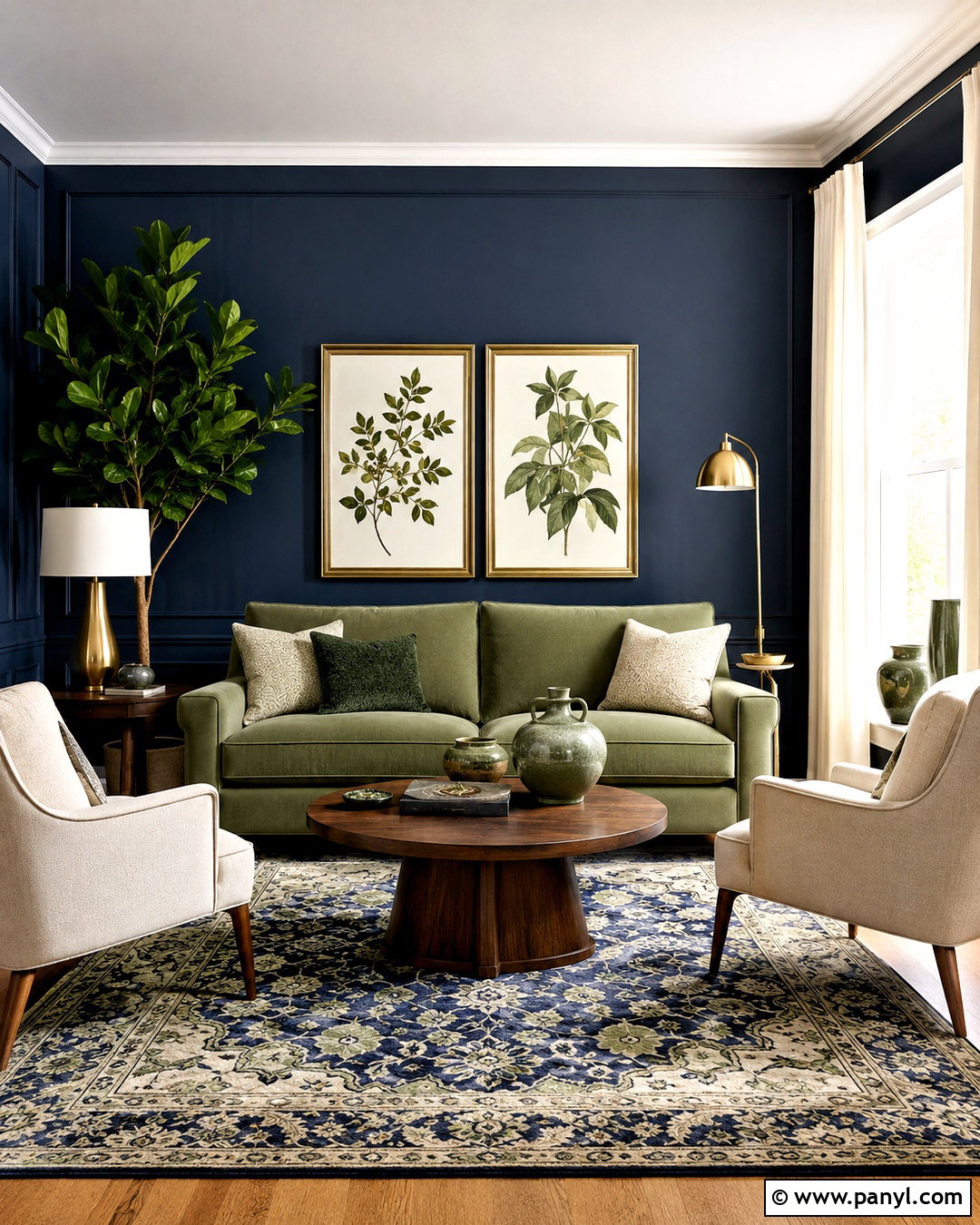 Dark Navy And Sage Green Living Room - 20 dark navy living room ideas