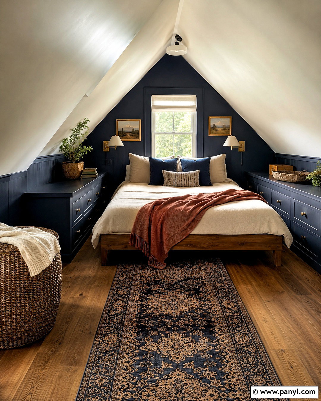 Dark Navy Attic Bedroom - 20 dark navy bedroom ideas