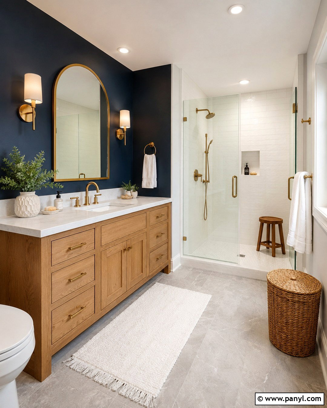 Dark Navy Blue Bathroom Wall - 20 Dark Navy Blue Wall Ideas