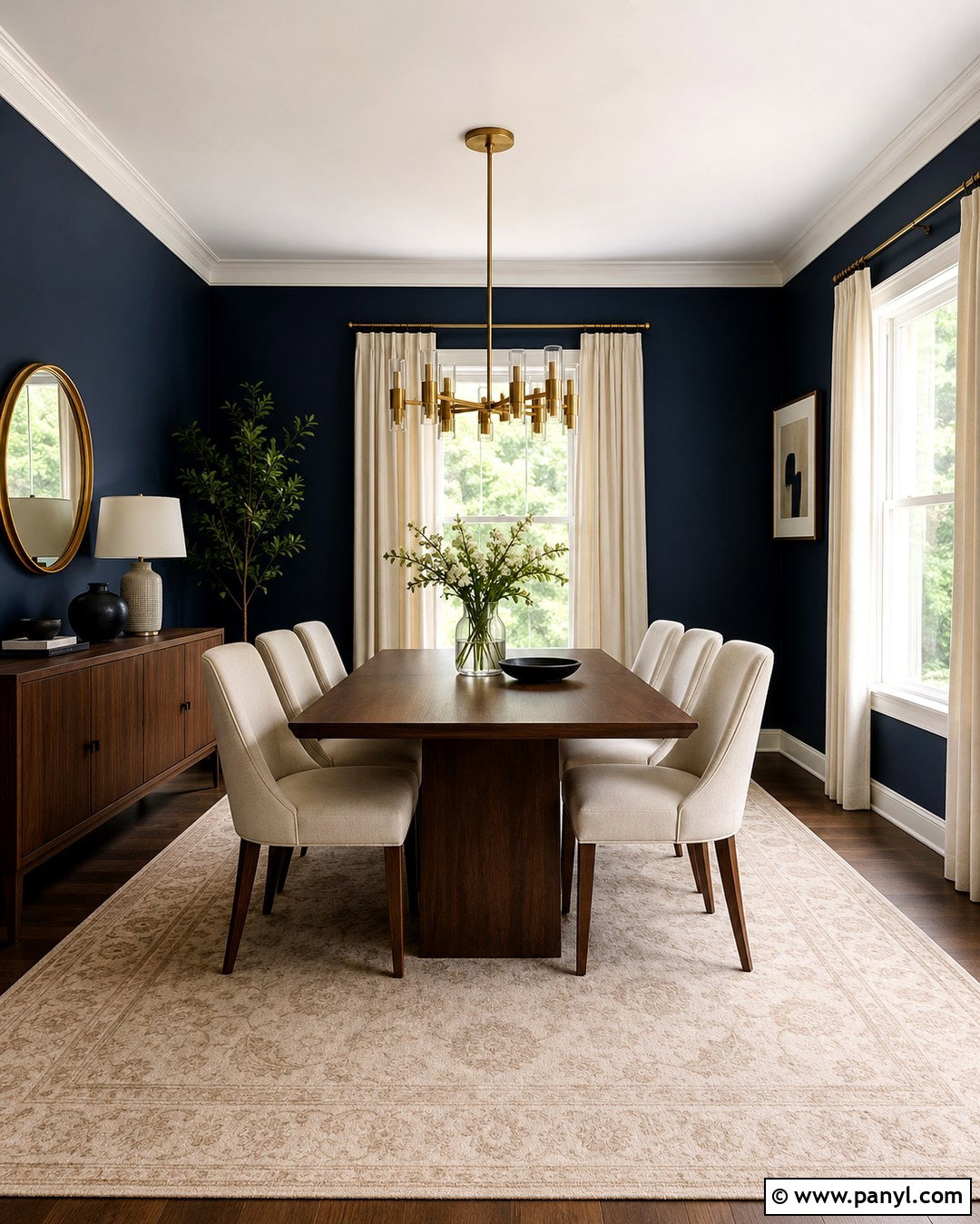 Dark Navy Blue Dining Room Wall - 20 Dark Navy Blue Wall Ideas