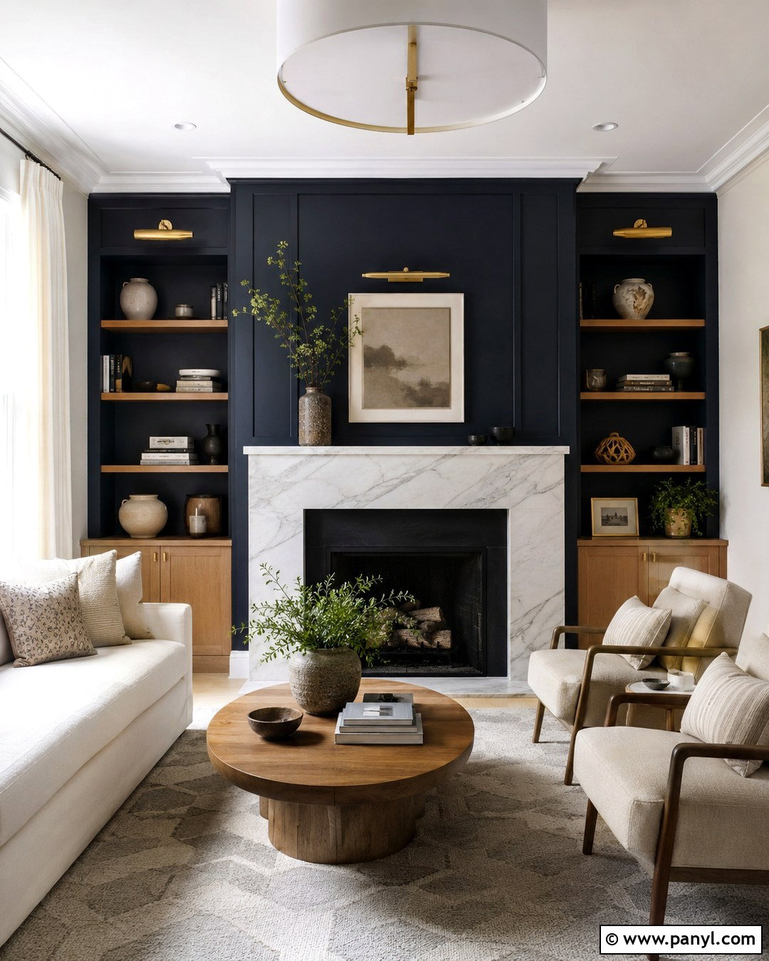 Dark Navy Blue Fireplace Wall - 20 Dark Navy Blue Wall Ideas