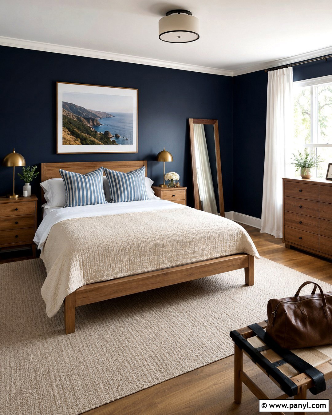 Dark Navy Blue Guest Room Wall - 20 Dark Navy Blue Wall Ideas