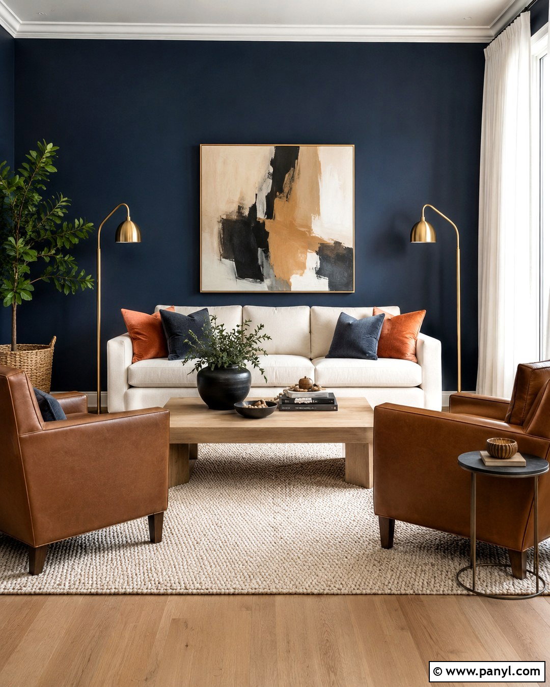 Dark Navy Blue Living Room Wall - 20 Dark Navy Blue Wall Ideas