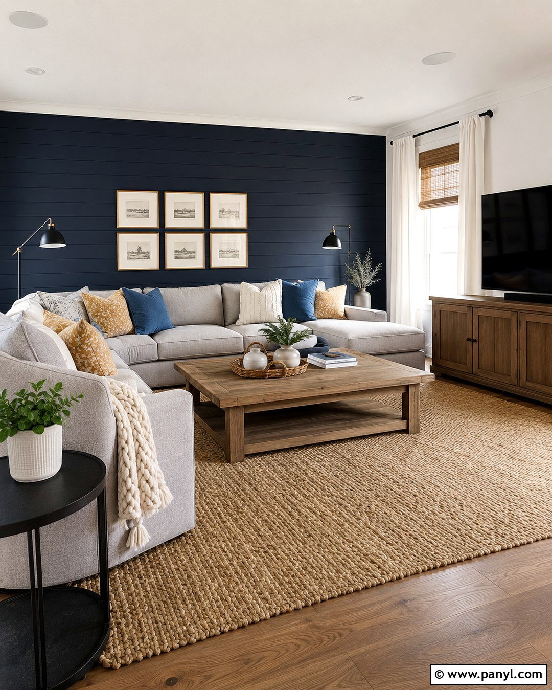 Dark Navy Blue Shiplap Wall - 20 Dark Navy Blue Wall Ideas