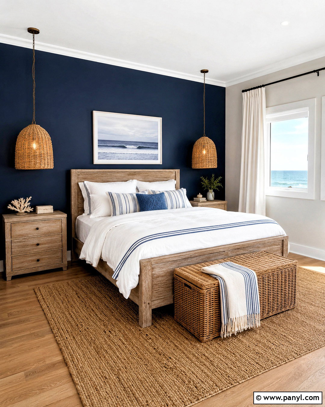 Dark Navy Coastal Bedroom - 20 dark navy bedroom ideas