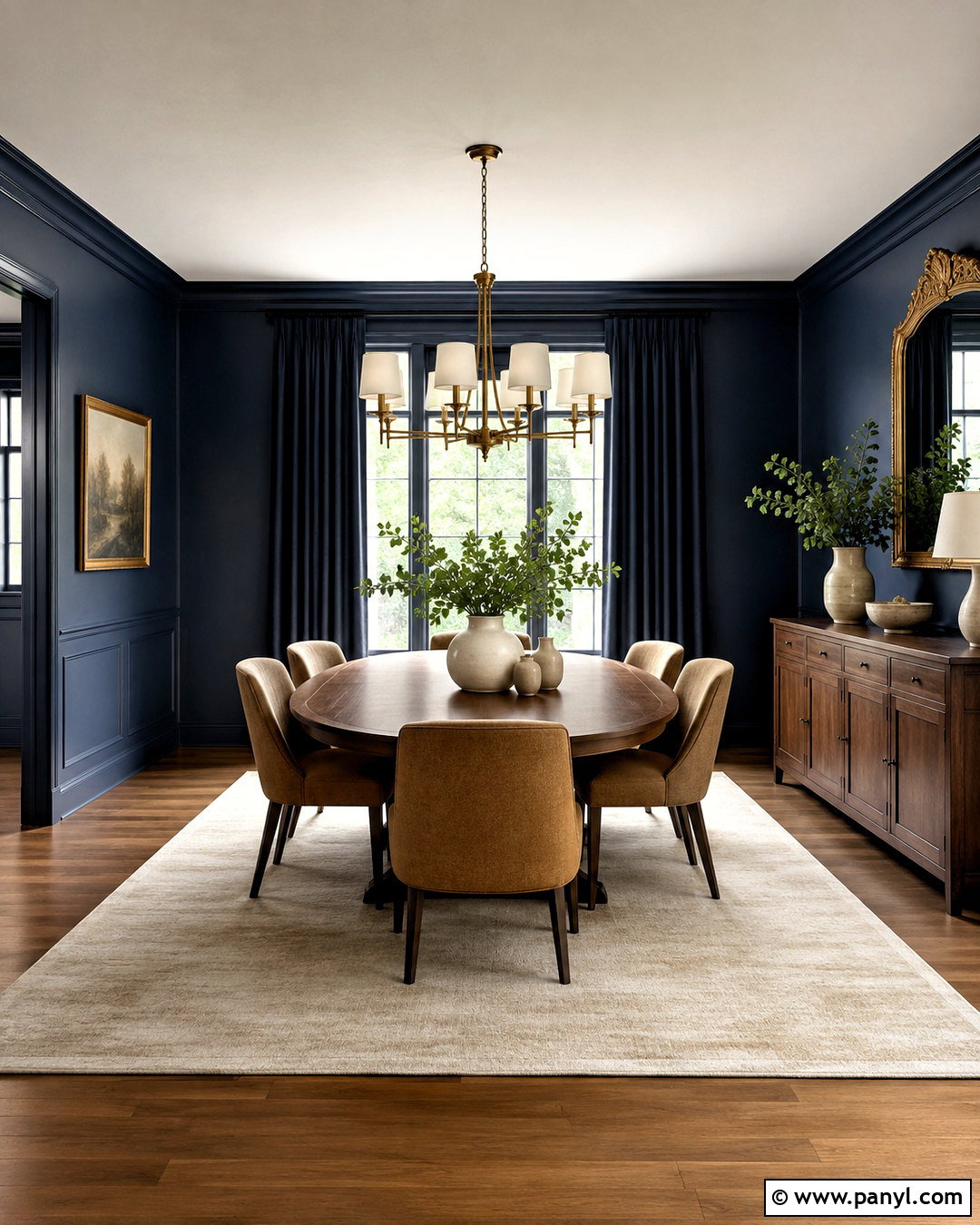 Dark Navy Dining Room - 20 dark interiors
