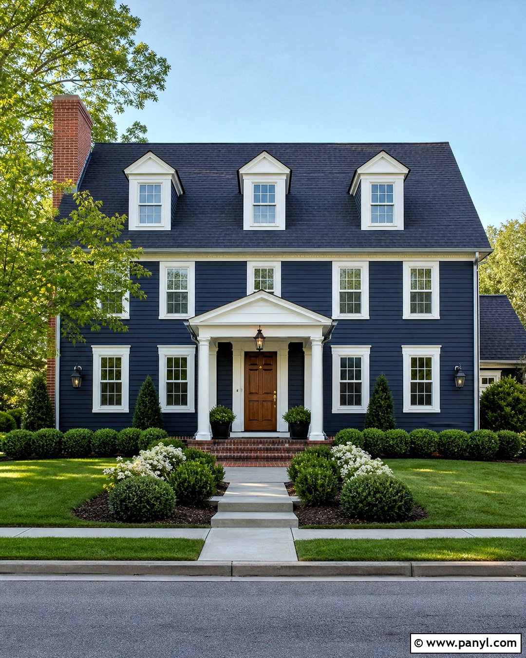 Dark Navy Exterior With White Trim - 20 dark blue exterior house colors