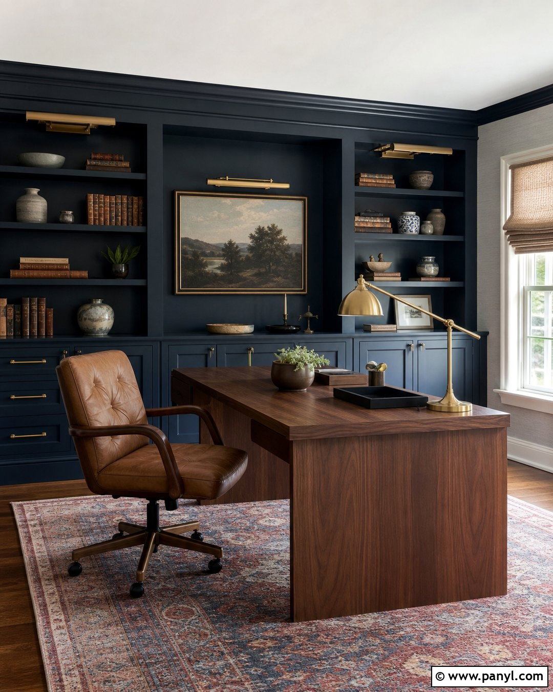 Dark Navy Home Office Walls - 35 dark wall colors