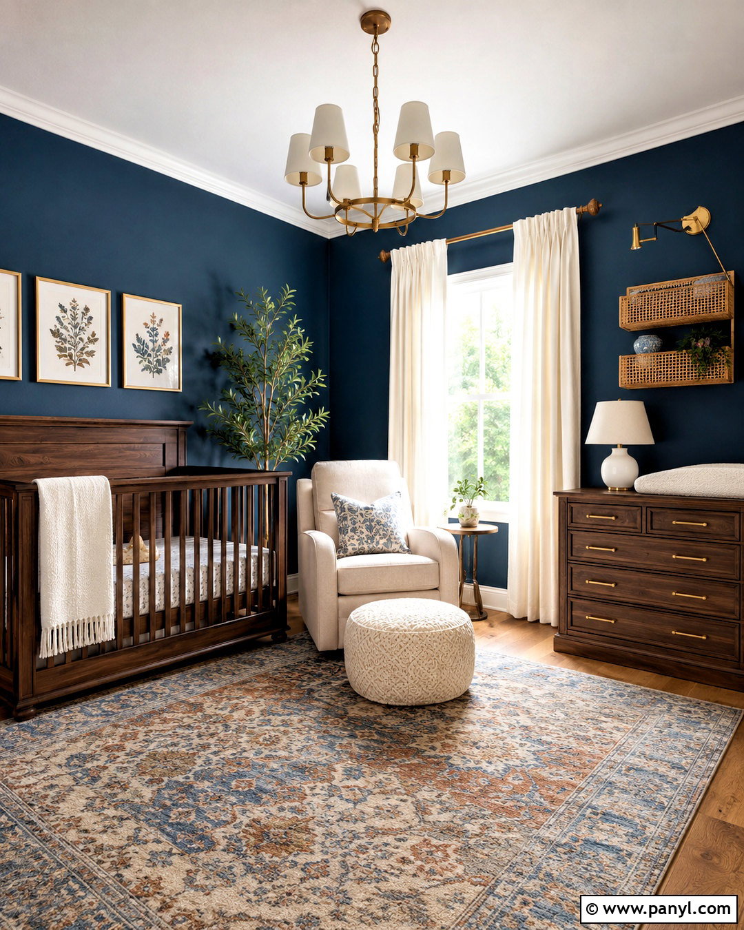 Dark Nursery With Walnut Furniture - 20 dark nursery ideas