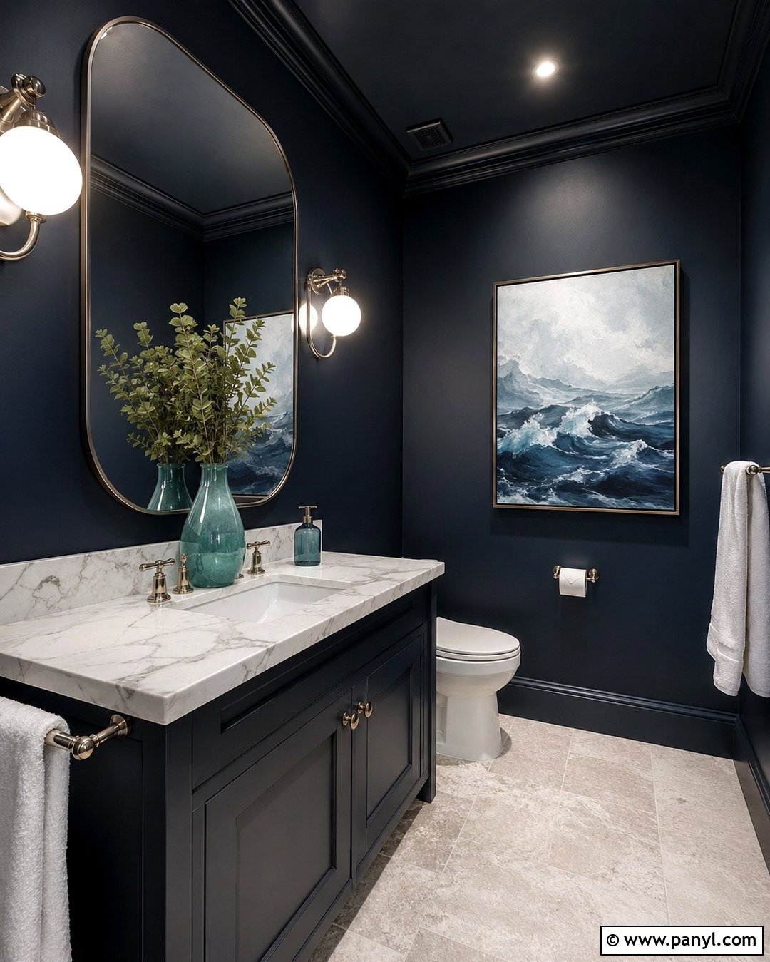 Dark Ocean Powder Room Walls - 20 Ocean Theme Wall Paint Ideas