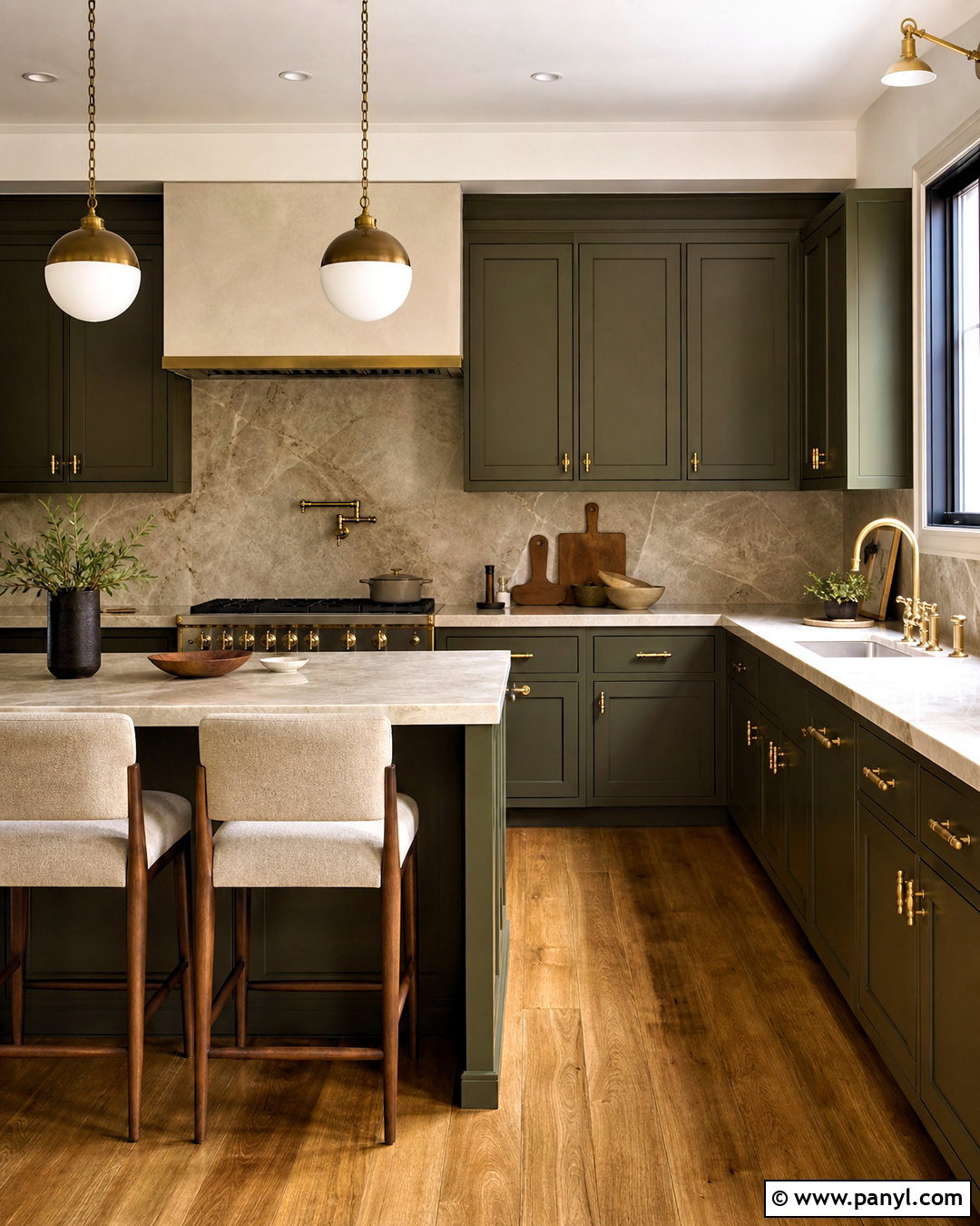 Dark Olive And Brass Kitchen Color Scheme - 20 kitchen ideas color schemes