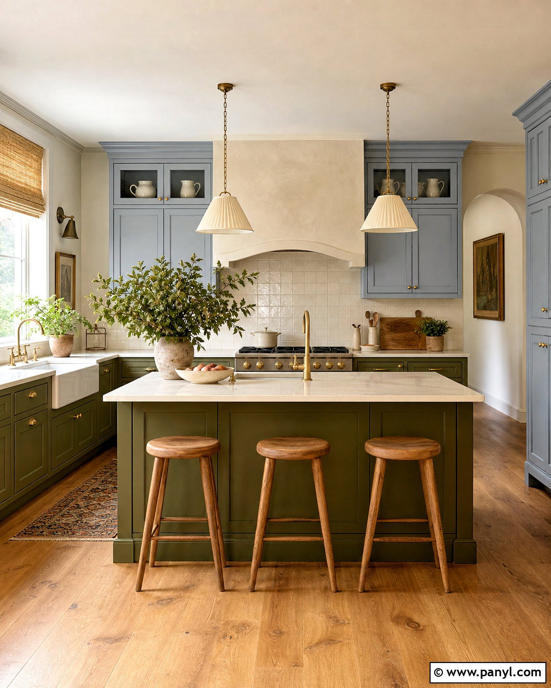 Dark Olive And Pale Blue Kitchen Cabinets - 20 kitchen cabinets colour combinations
