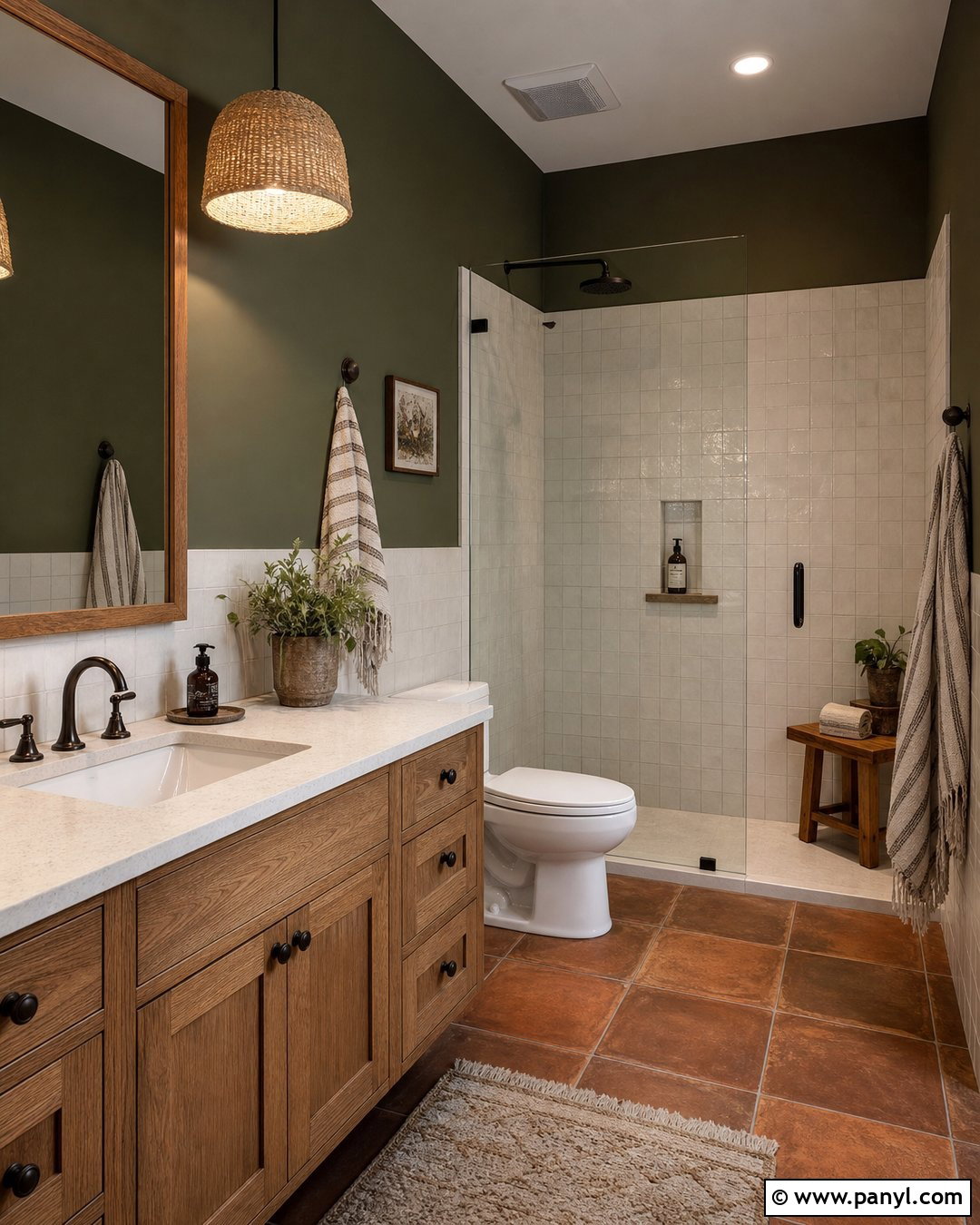 Dark Olive Bathroom Walls - 25 Dark Bathroom Wall Color Ideas