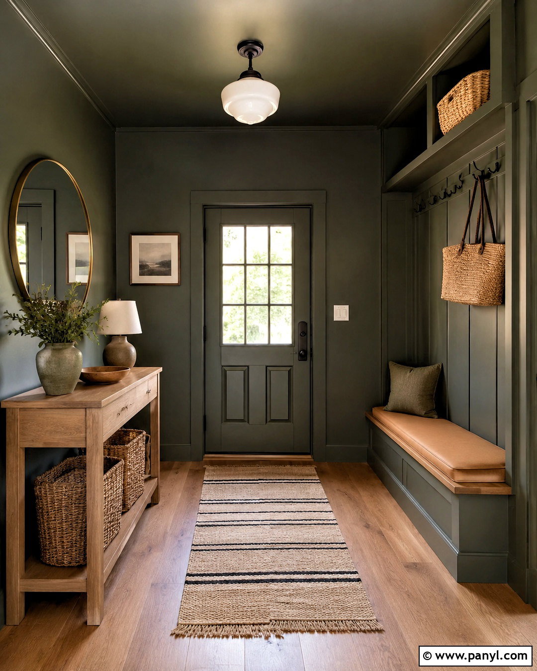 Dark Olive Entryway Walls And Ceiling - 20 dark walls and ceiling ideas