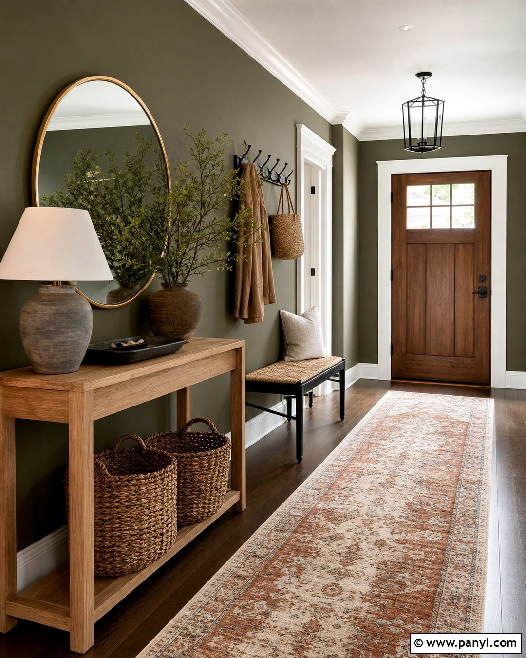 Dark Olive Entryway Walls - 25 Dark Olive Walls