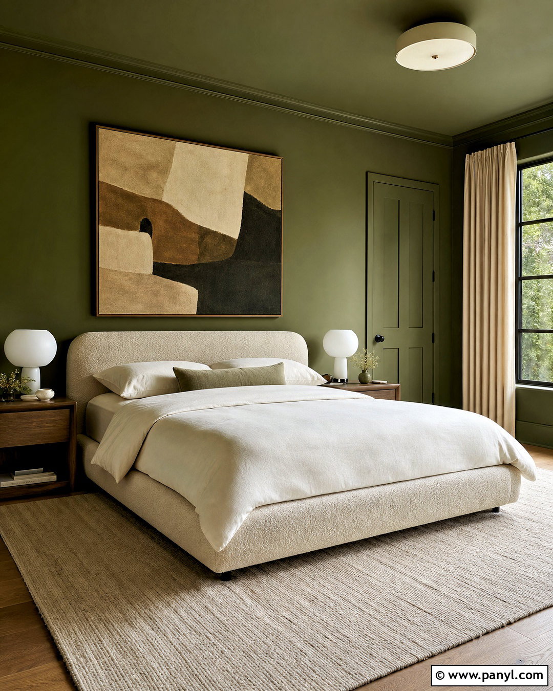 Dark Olive Green Bedroom Color Drenching - 20 dark olive green bedroom ideas