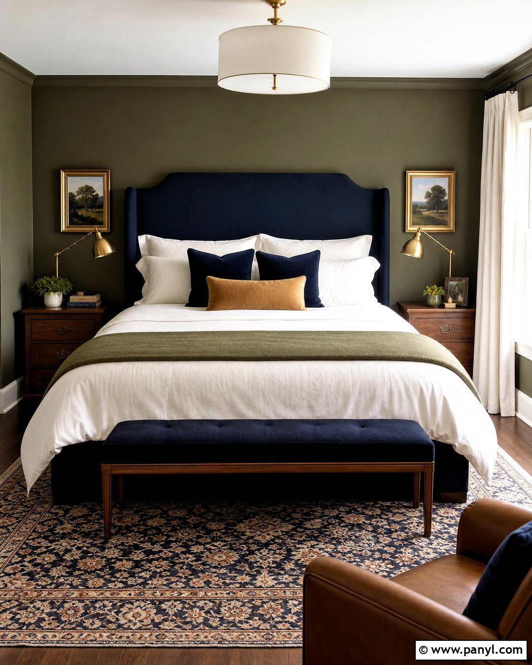 Dark Olive Green Bedroom With Navy Blue - 20 dark olive green bedroom ideas