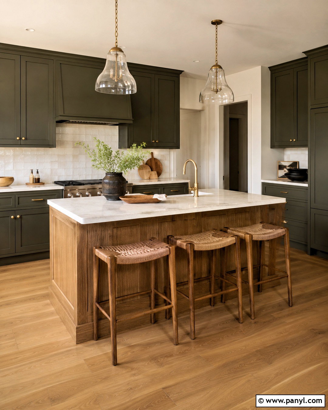 Dark Olive Green Kitchen - 20 dark room colors