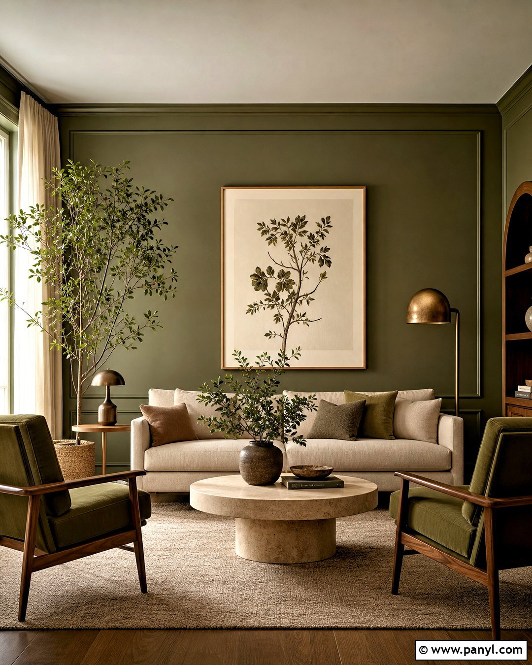 Dark Olive Green Living Room - 20 moody green living room ideas